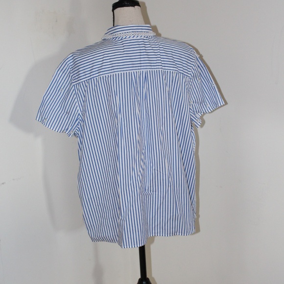 Talbots, Daffodil Stripe shirt Embellished with Pearls and Rhinestones - Picture 5 of 12